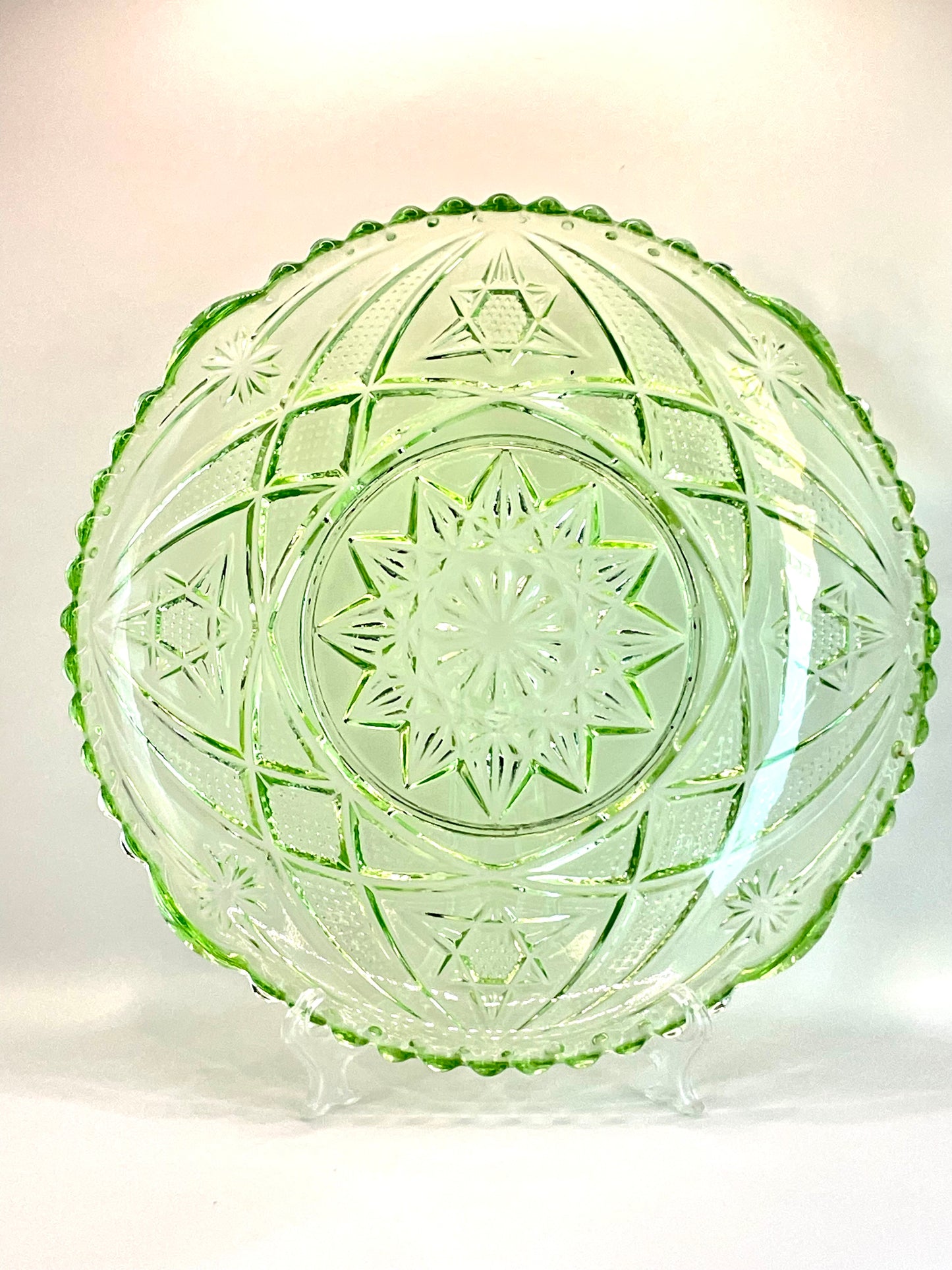 Lorup green glass platter