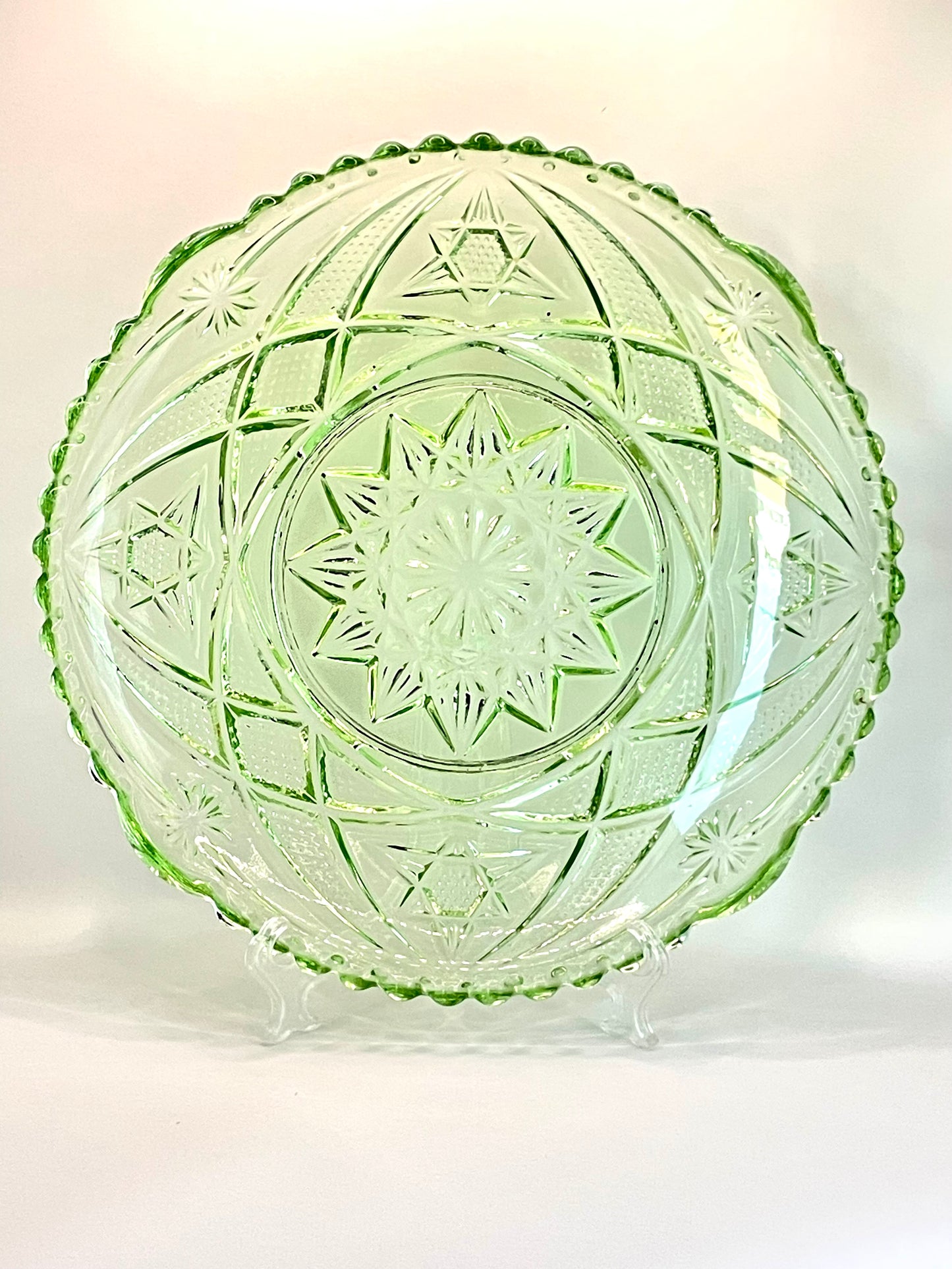 Lorup green glass platter