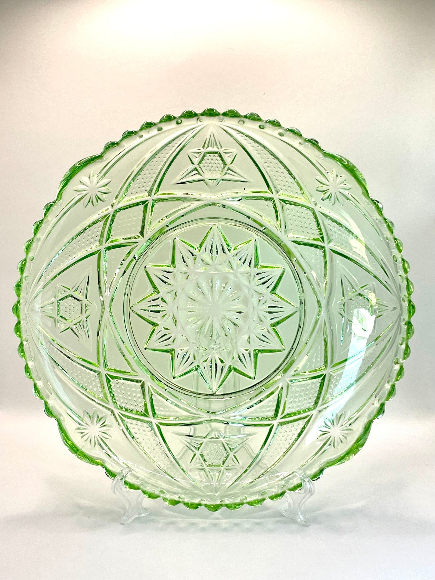 Lorup green glass platter
