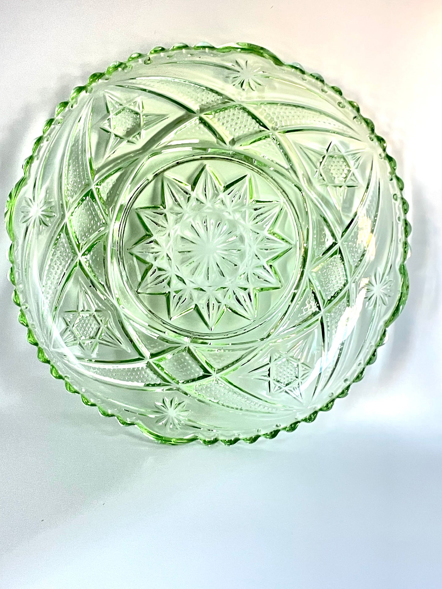 Lorup green glass platter