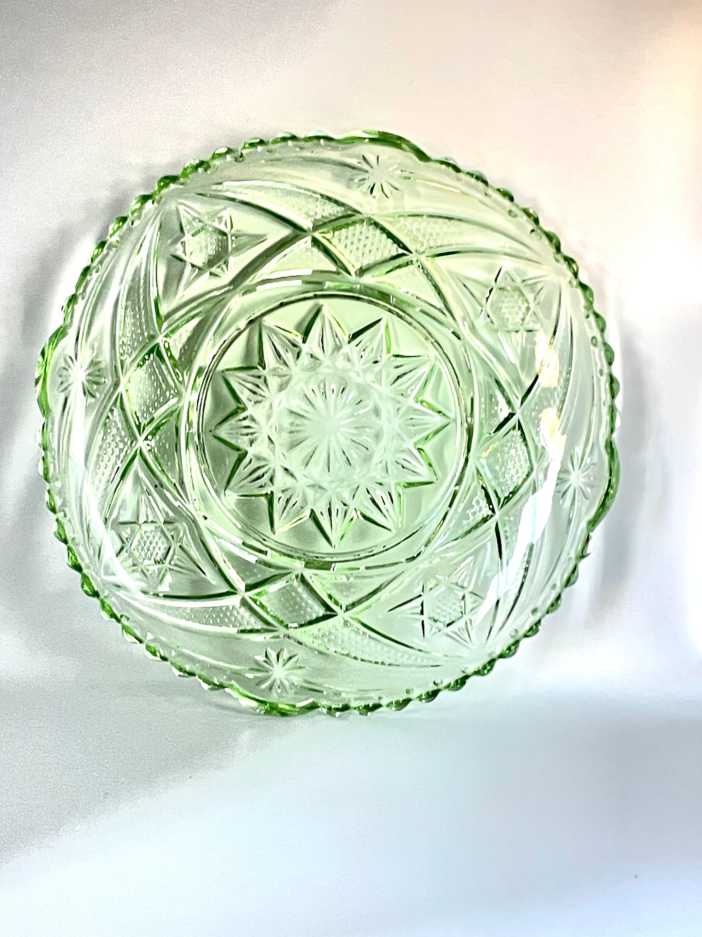 Lorup green glass platter