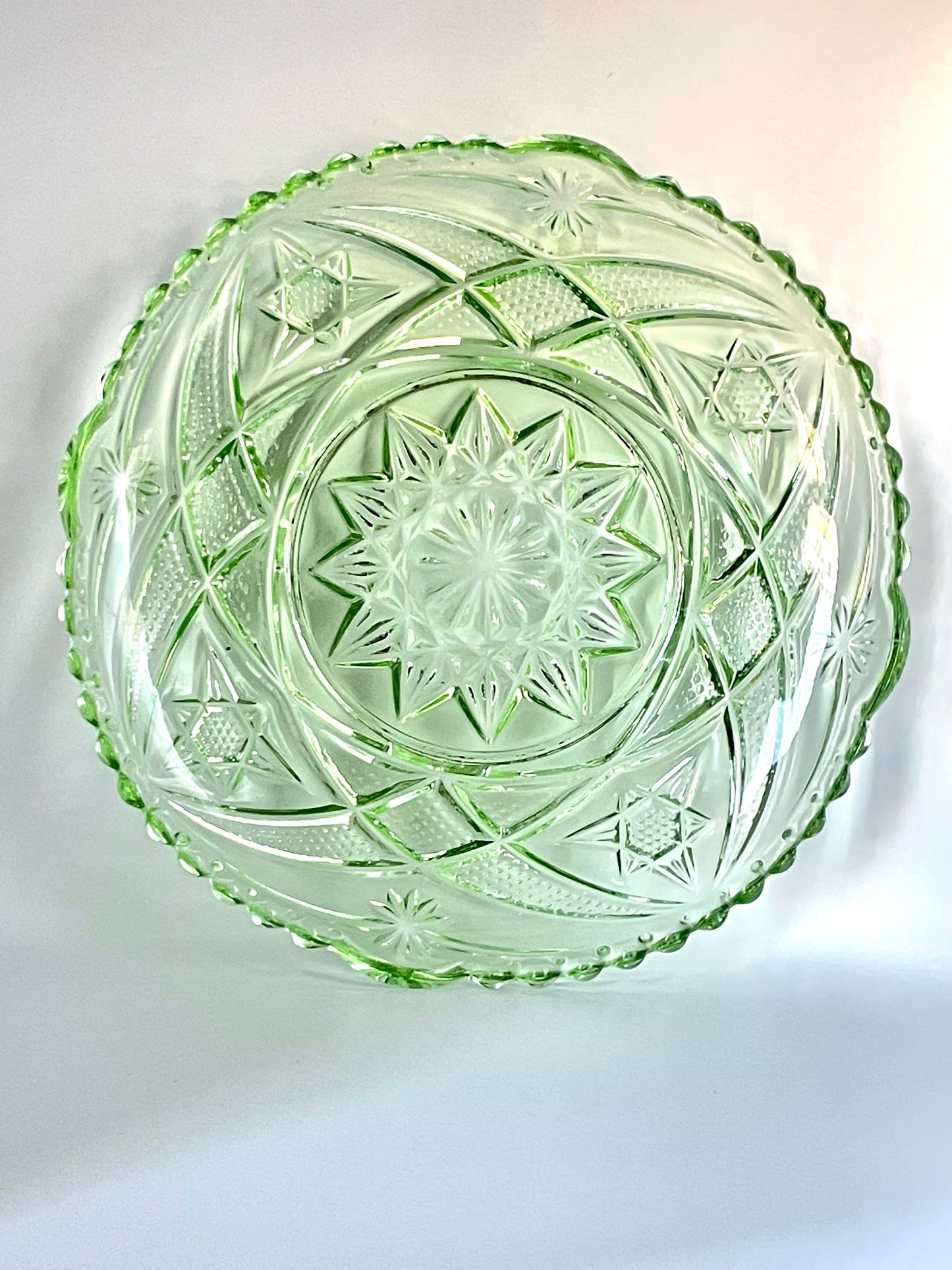 Lorup green glass platter