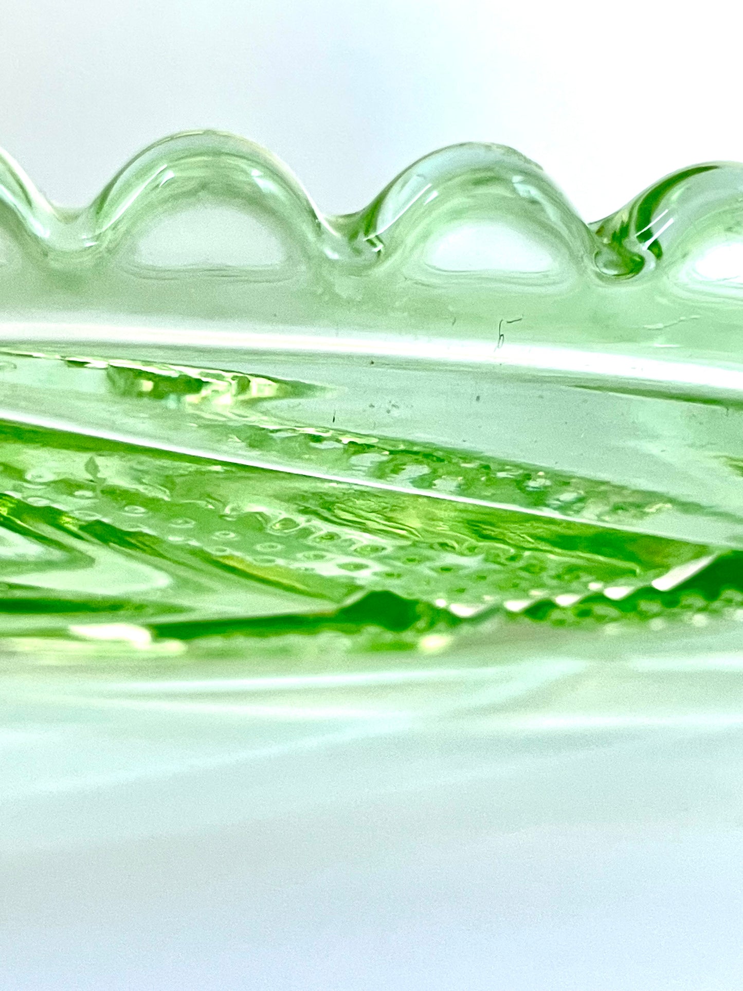 Lorup green glass platter
