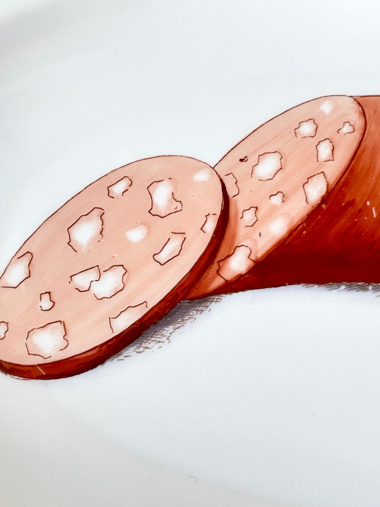 Langebraun platter with a hand-painted sausage