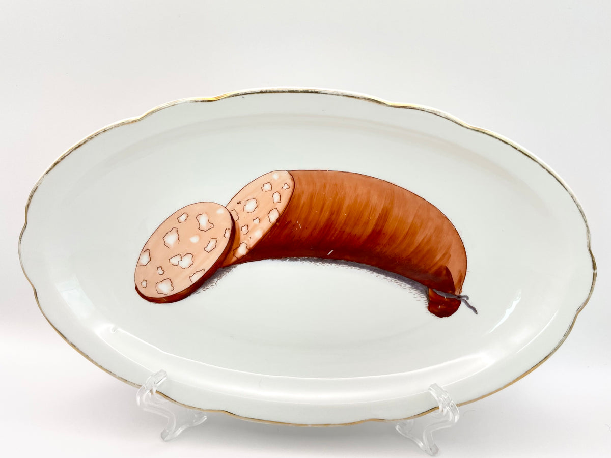 Langebraun platter with a hand-painted sausage