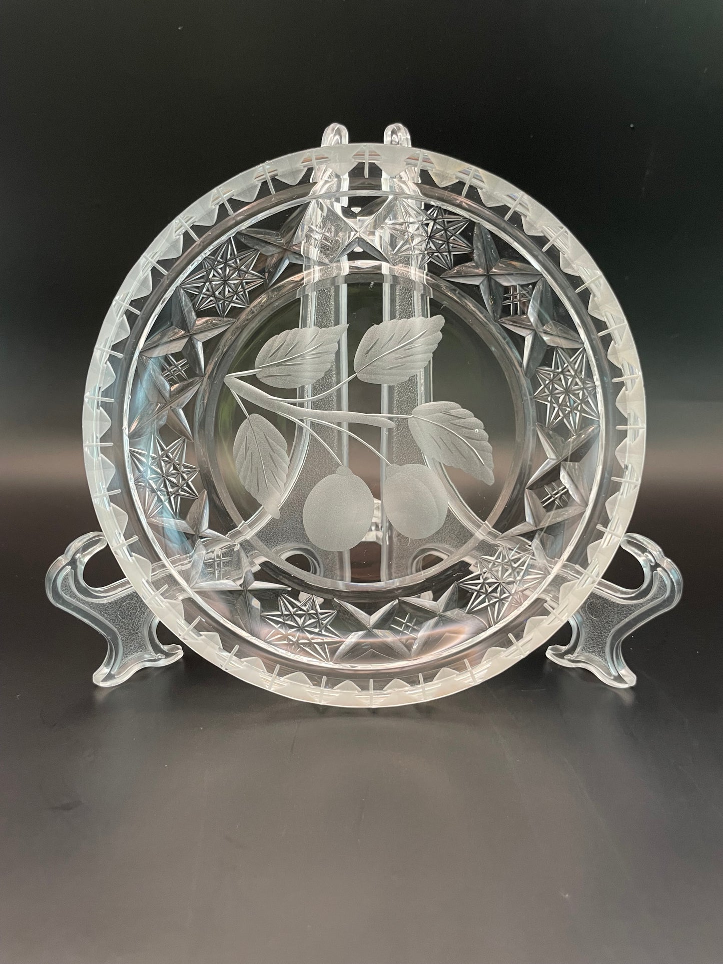 Two small Estonian crystal workshop plates