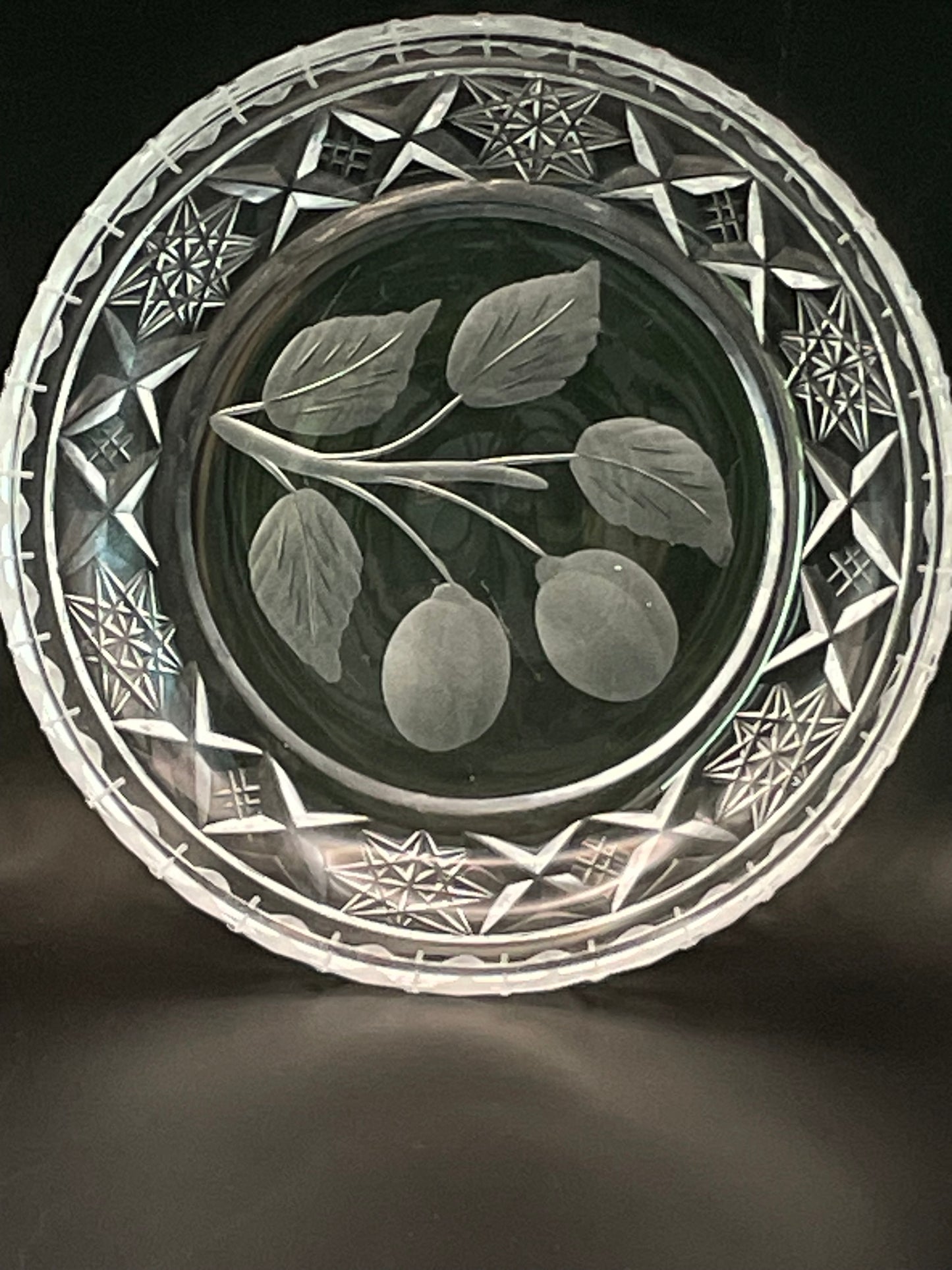 Two small Estonian crystal workshop plates