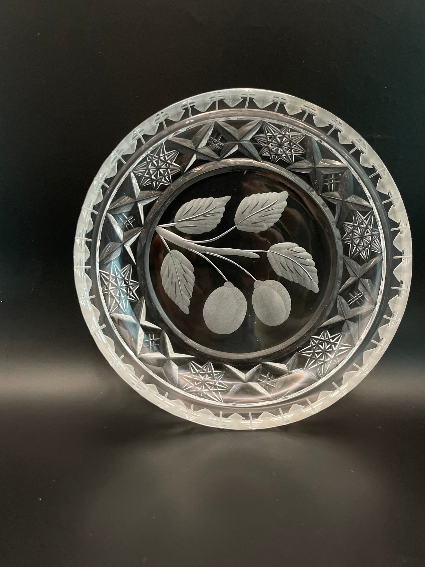 Two small Estonian crystal workshop plates