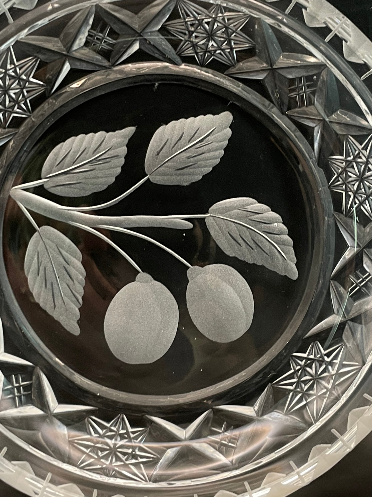 Two small Estonian crystal workshop plates