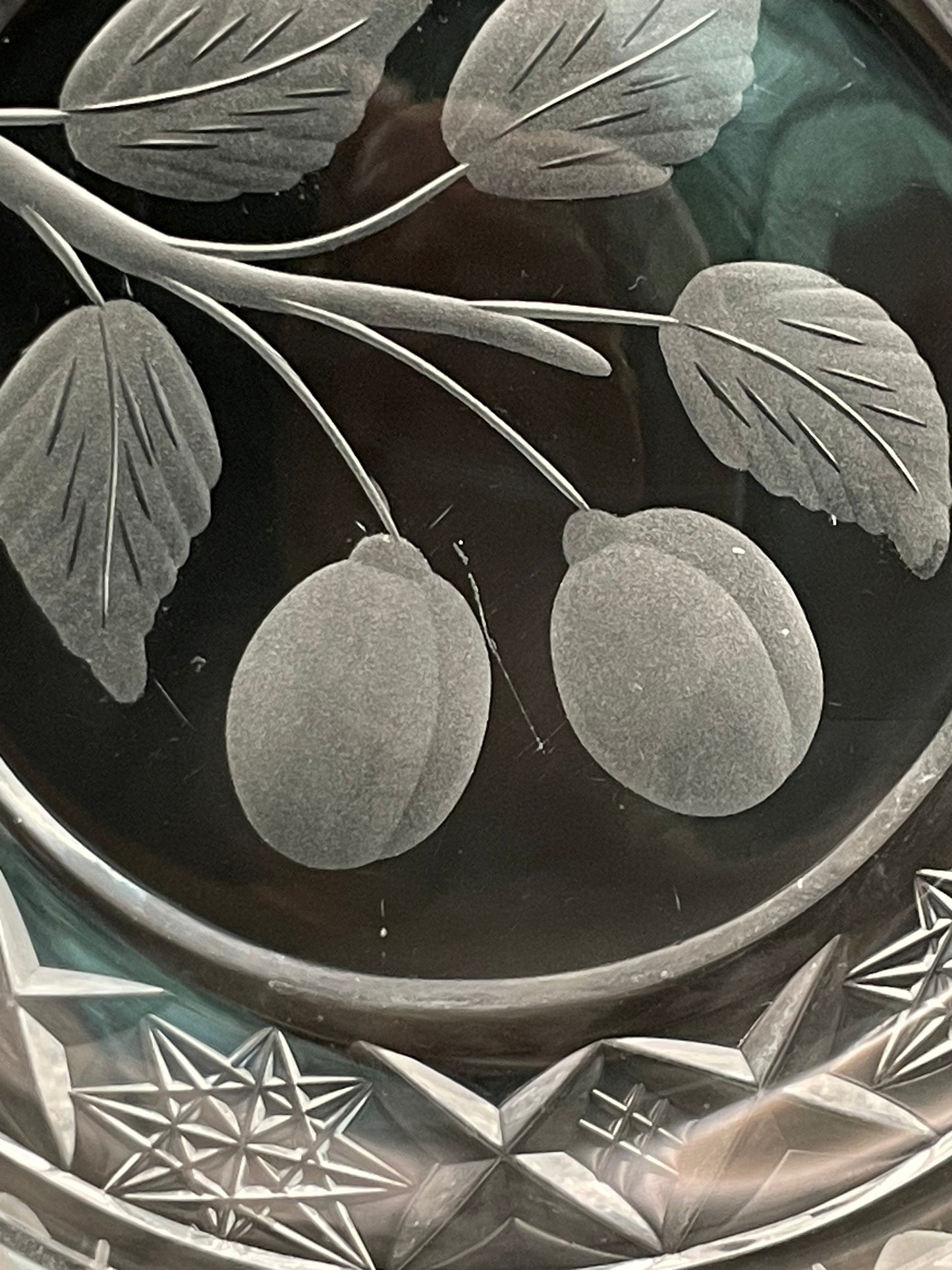Two small Estonian crystal workshop plates